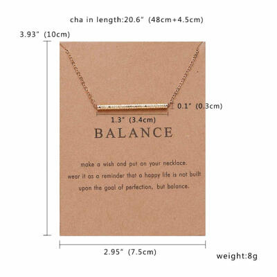 

New Gold-color Balance Wood Straight Bar Alloy Clavicle snake Pendant Short Necklace for women Birthday Gift Jewelry