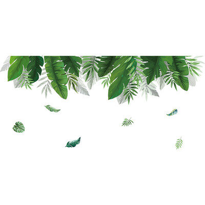 

Wall Decal Removable Green Leaf Green Plant Wall Stickers for Living Room TV Background Nursery Bedroom