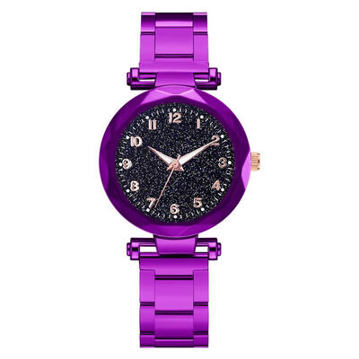 

Hot Sale Womens Watches Roman Numeral Scale Disc Ladies Quartz Wristwatch Starry Sky Alloy Strap Simple Clock Zegarki Damski