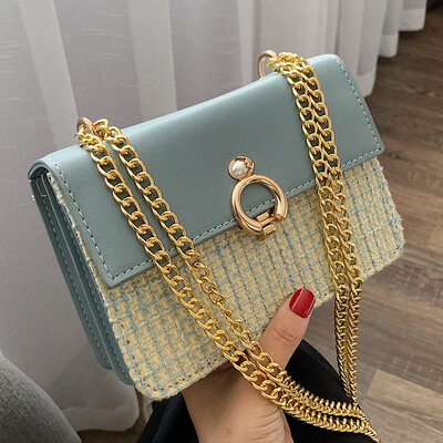 

Bags women 2019 new ring buckle Niu Nose flip shoulder slung small fashion chain bag