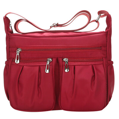 

Women Solid Color Multi Pockets Waterproof Oxford Cloth Crossbody Shoulder Bag