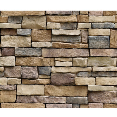 

〖Follure〗Wall Paper Brick Stone Rustic Effect Self-adhesive Wall Sticker Home Decor
