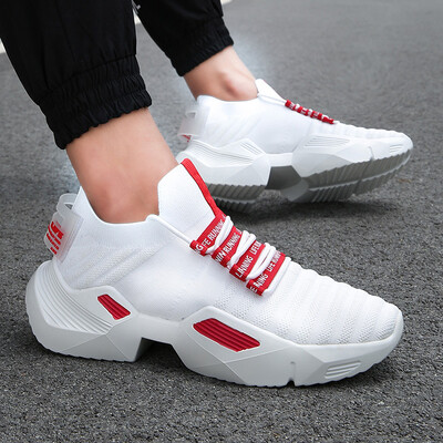

Fashion tide shoes old shoes sports casual socks mens shoes flying woven mesh shoes small black shoes light running shoes