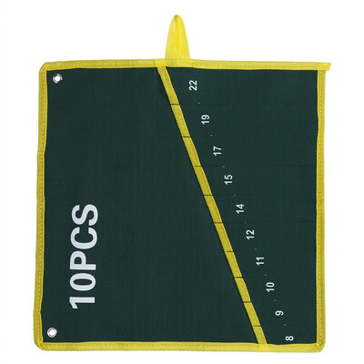 

1Pc Durable Canvas 6810121425 Pockets Spanner Wrench Tool Roll Up Storage Bag GreenWrench Tool Storage BagWrench Bag
