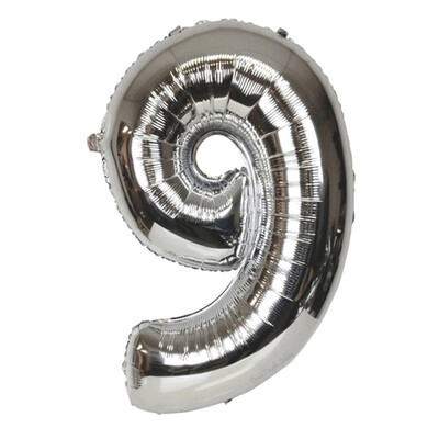 

FUNNYBUNNY 40" Number 0-9 Thickening Silver Foil Air-filled Helium Mylar Balloons for Birthday & Party & Wedding Anniversary