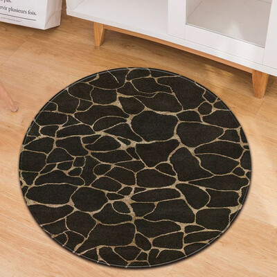 

Gobestart Fashion Marble Pattern Round Flannel Bathroom Kitchen Carpet 60cm
