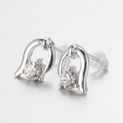 

Alloy Stud Earrings with Rhinestone Platinum 95x7mm Pin 07mm
