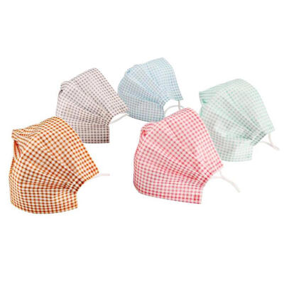 

5pcsset Reusable Lattice Print Mouth Face Mask Breathable Anti Dust Masks