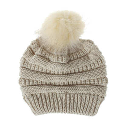 

Tailored New Women Girls Keep Warm Winter Hairball Knitted Hat Wool Hemming Hat Ski Hat
