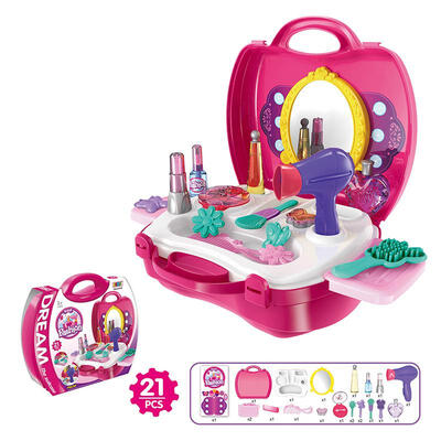 

21pcs set Of Dressing Table Pretend Play Princess Makeup Toy Girls