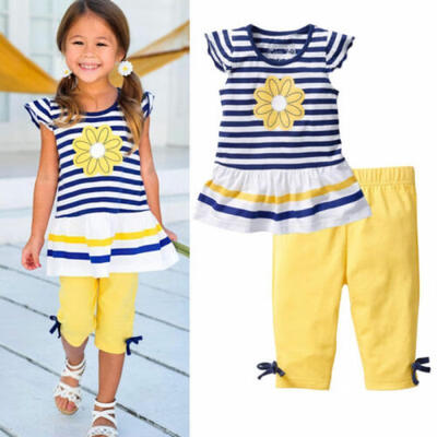 

Flower Kids Baby Girls Outfits Clothes T-shirt TopsShort Pants Shorts 2PCS Set