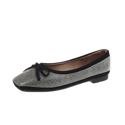 

Lazy womens shoes soft sole one foot pedal summer style shallow mouth single shoe women flat bottom water drill butterfly shallow