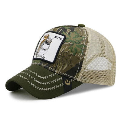 

Unisex Women Men Animal Embroidery Patches Mesh Baseball Cap Summer Fashion Sports Outdoor Snapback Hat