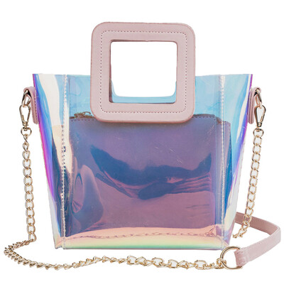 

Tailored Woman 2019 Transparent Package New Simple 2PC Bag Shoulder Jelly Messenger Bag