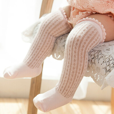 

1 Pair Trendy Toddlers Baby Kids Girls Crochet Knit Lace Trim Boot Cuffs Socks Summer Cotton Knee High Socks