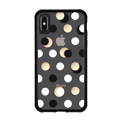 

CASE-MATE Apple iPhone XS 58-inch transparent fashion dot print simple ultra-thin female phone case cover black gold wave point