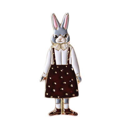 

Japanese Korean Version Cartoon Cute Cats Rabbits Foxes Metal Brooch Pins Fashion Jewelry Wholesale Cute Original Brooch