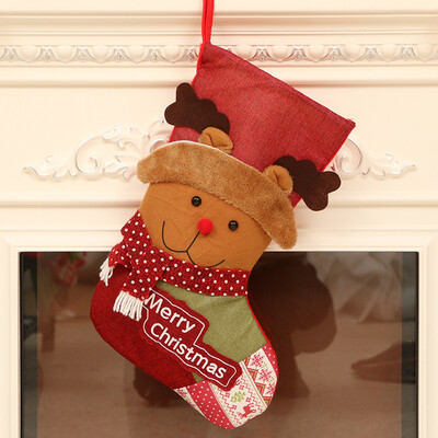 

〖Follure〗Christmas gifts Candy Beads Christmas Santa Claus Snowman Socks Decorations