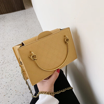 

Qiao Bani 2019 new Korean fashion Dongdaemun simple hard chain bag hand shoulder diagonal cross tide handbag
