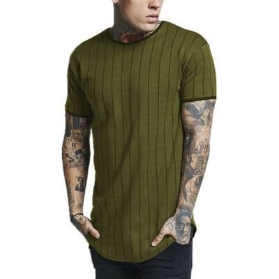 

Fashion Men Summer Striped Short Sleeve V Neck T-Shirt Slim Fit Casual Tee Tops