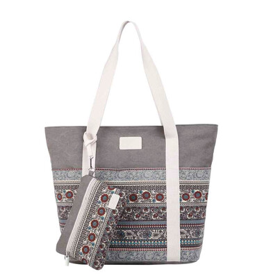

Tailored Lady Leisure Shopping Travel Canvas Large Capacity Shoulder Bag Printing Handbag
