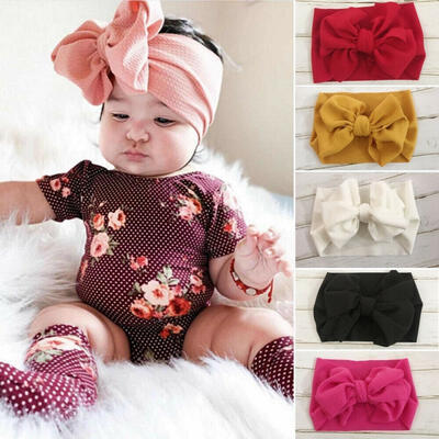 

Baby Kids Girl Child Toddler Big Bow Hairband Headband Stretch Turban Head Wrap Headwear Accessories