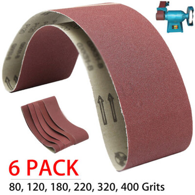 

6PCSSET 4x36 Aluminum Oxide Metal Sanding Belts 80120180220320400 Grits