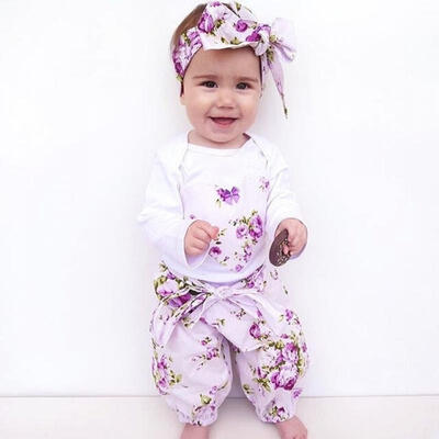 

Newborn Toddler Baby Girls Clothes Romper Jumpsuit Bodysuit Pants Outfits Set
