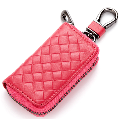 

Leather car key bag New braided male lady remote control key bag