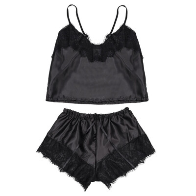 

Toponeto Womens Sexy Satin Lace Underwear Doll underwear Pajamas Two-piece