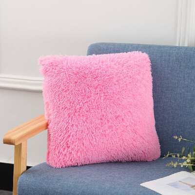 

Fluffy Plush Pillow Cover Square Decorative Throw Pillow Cover Soft Cushion Cover Pillowcases Without Core for Livingroom Couch So