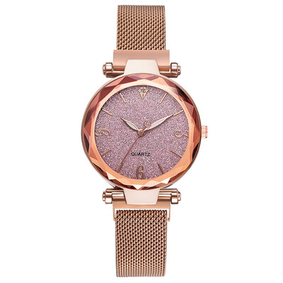 

Best Selling Women Watches Design Mesh Belt Strap Ladies Analog Quartz Wristwatch Irregular Starry Sky Dial Clock Kol Saati