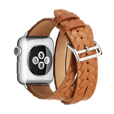 

〖Follure〗Double Tour Leather Accessory Band Replacement Bracelet For Apple Watch 38mm BK