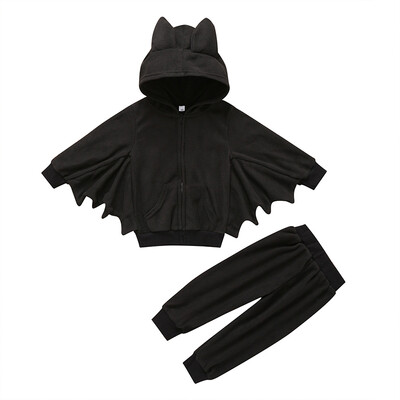 

Autumn Set Baby Boy Girl Cotton Bat Design Infant Long Sleeve Hoodie RomperTrousers Newborn Set