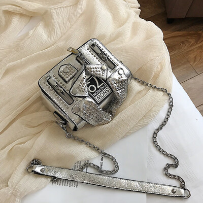 

Rivet bag handbag 2019 new wave foreign gas simple simple chic chain shoulder Messenger bag