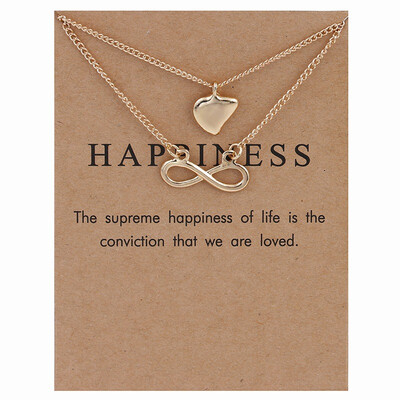 

Sparkling infinite love Love Heart Pendant Necklace multilayer necklace Gold-color Statement Necklace Women Jewelry