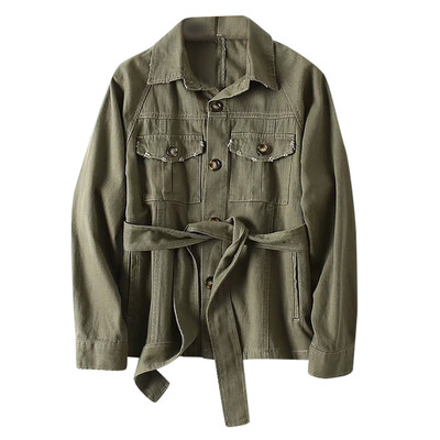 

Toponeto Womens Casual Overalls Long Sleeve Jacket Retro Pocket Jacket