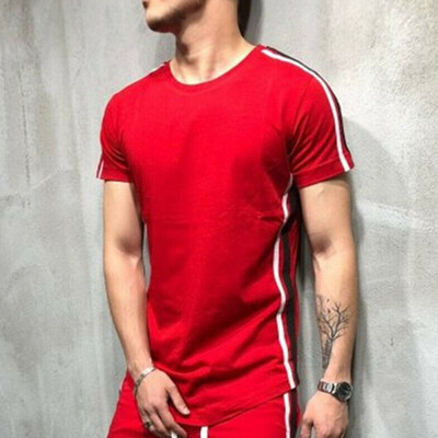 

Stylish Hot Sale Men Short Sleeve O-neck Stitching Slim Fit T-shirt Top Gentlemen Summer Daily Casual Comfortable Clothing -3XL