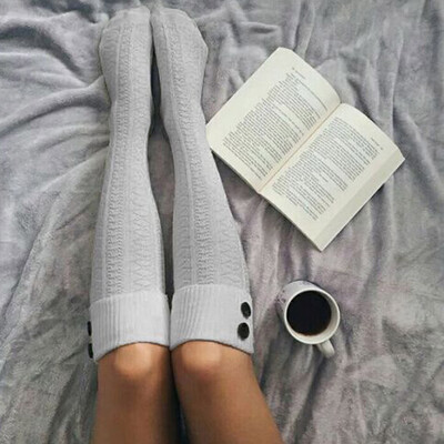 

Women Cable Knit Extra Long Boot Socks Over Knee Thigh High School Girl Stocking