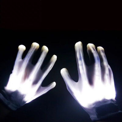 

New Hot Halloween Party Cosplay Party Personality LED Light Funny Gloves Finger Lighting Electric Skeleton
