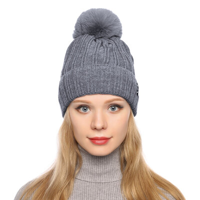 

Tailored Fashion Women Curling Button Cap Hat Winter Warm Thickened Knitted Ball Cap