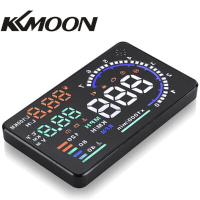 

KKmoon 55" Large Screen Auto Car HUD Head Up Display KMh & MPH Speeding Warning Windshield Project System with OBD2 Interface Pl