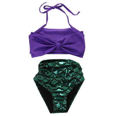 

2Pcs Children Toddler Girls Kids Mermaid Bikini Set Swimmable Swimming Princess Costume Swimsuit