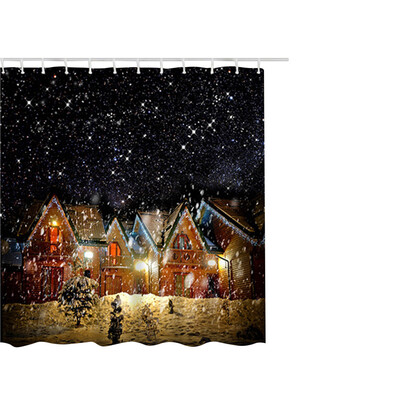 

Gobestart Christmas Waterproof Polyester Bathroom Shower Curtain Decor With Hooks 65x71