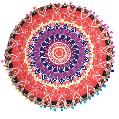 

Kozart 43 43 CM Round Indian Mandala Floor Round Bohemian Pillows Case Color Pillow Cover Textile Pillow Slip