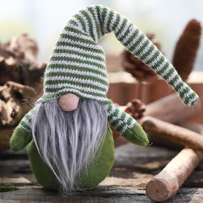 

Siaonvr Striped Cap No Face Doll Little Figurine Decoration Nordic Land Old Man Doll