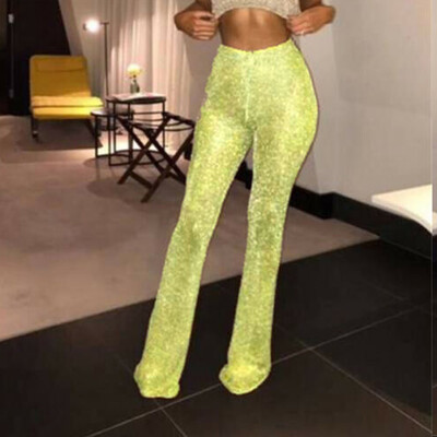 

Sexy Women High Waist Stretch Boho Bell Bottoms Flared Pants Party Trousers