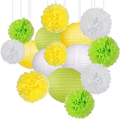 

Gobestart Paper Flower Ball Paper Lantern Set Birthday Party Wedding Decoration 15pcsset
