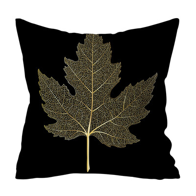 

〖Follure〗Gold Plant Printed Polyester Pillow Case Cover Sofa Cushion Cover Home Decor A