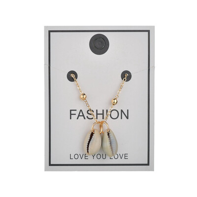 

Various New Fashion Necklace Black Rope Chain Natural Shell Necklace Summer Beach Sea Breeze Necklace Bohemian Female Gift